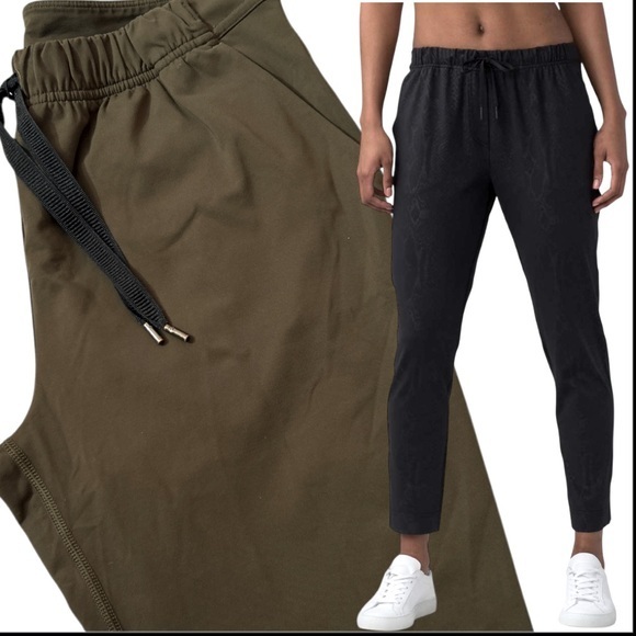 Lululemon Jet Crop Slim Trousers in Fatigue Green Size 4 - Picture 1 of 16
